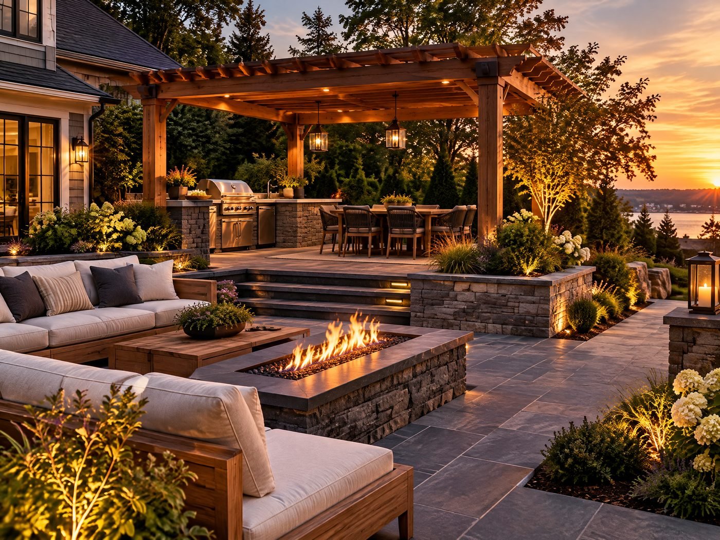 Custom patio and outdoor living area